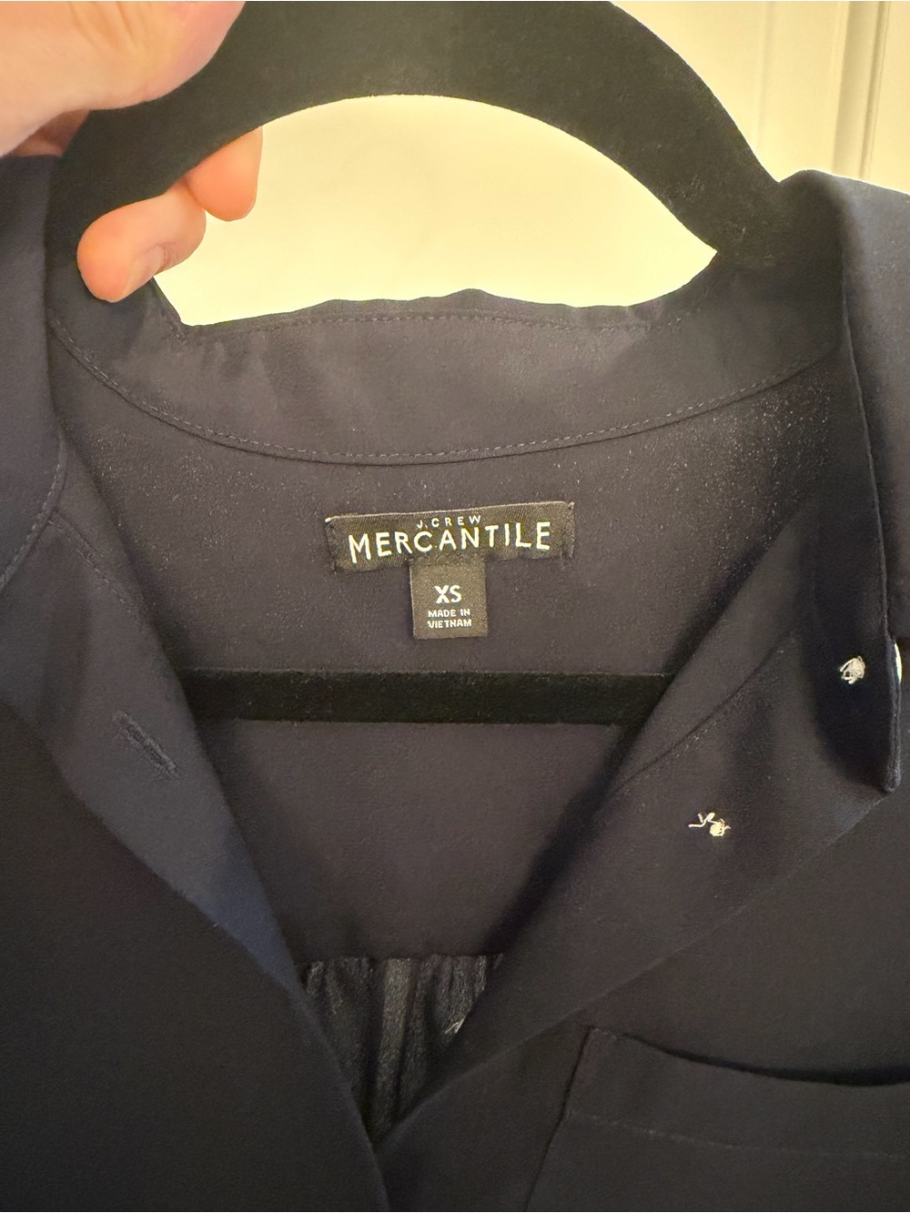 J. Crew Mercantile navy blouse xs